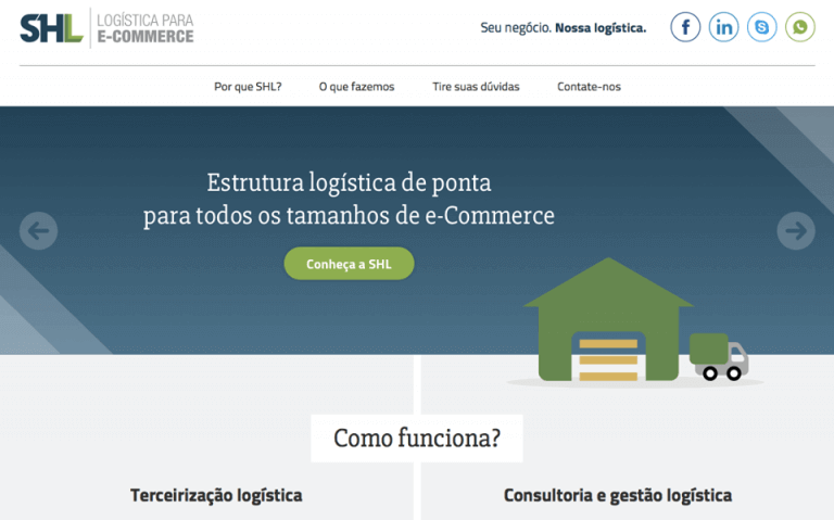 Novo site da empresa SHL Logistica